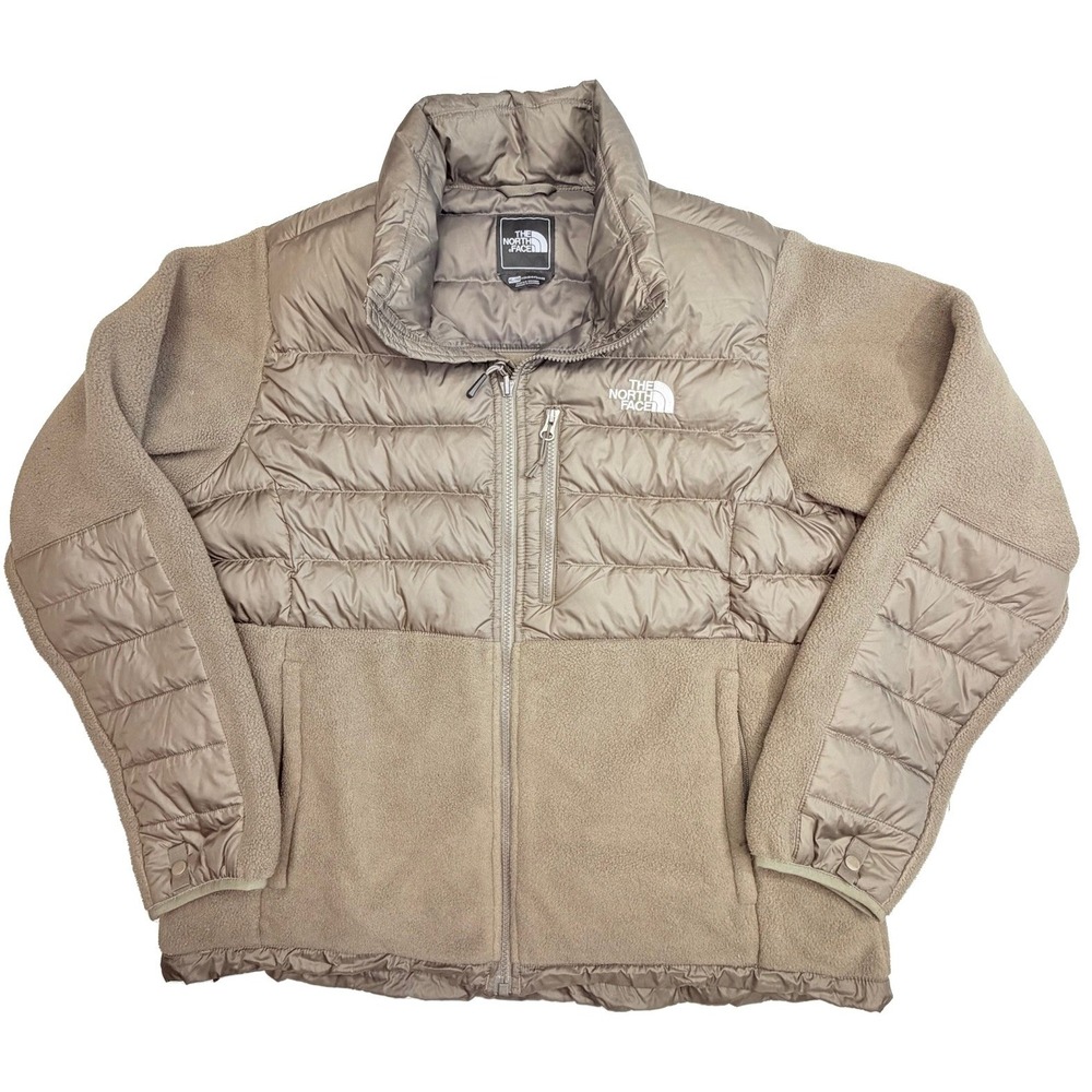 The North Face Women's XL Denali 550 Down Polartec Hybrid Jacket Taupe